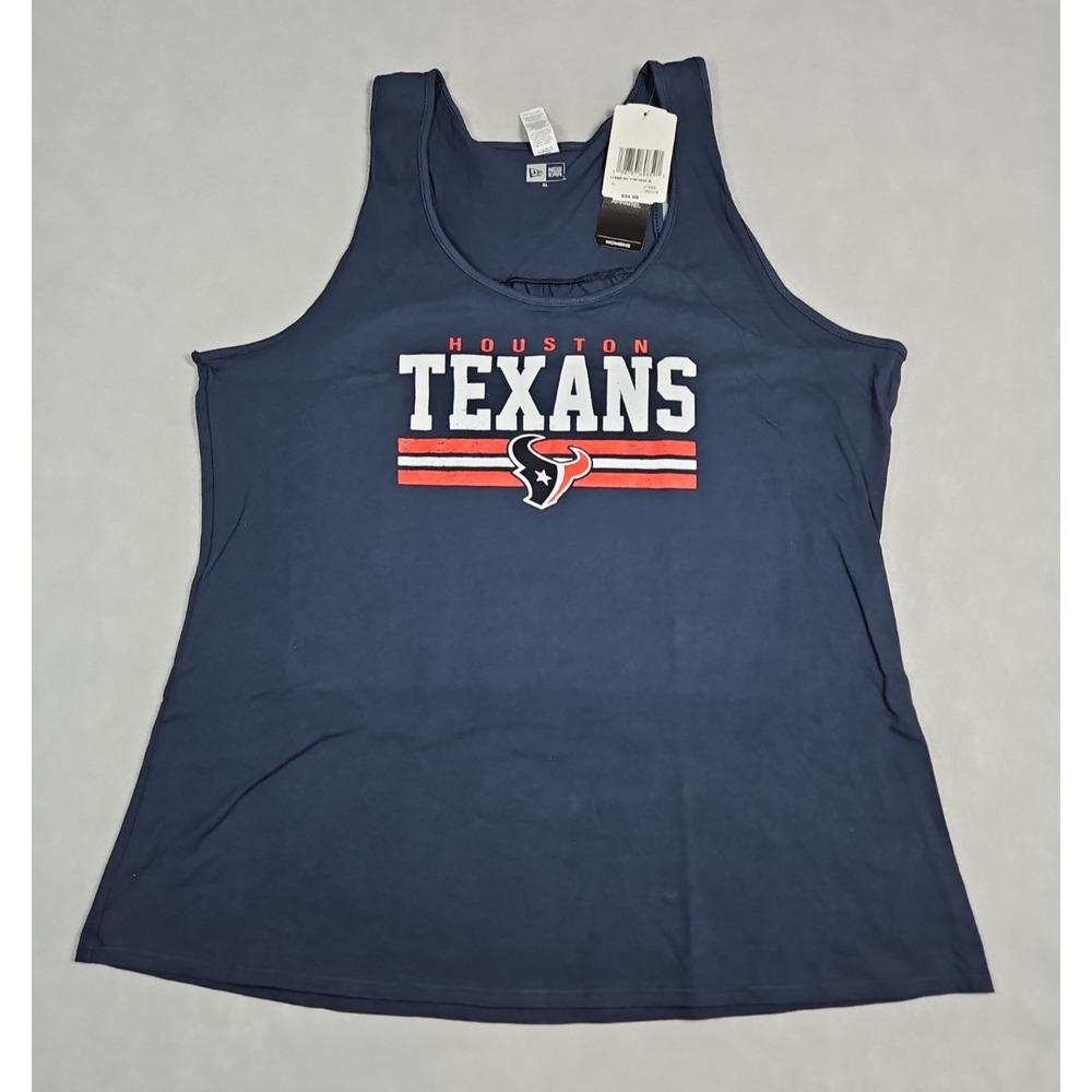 New Era Womens Houston Texans Blue Graphic Racerback Tank Top Size‎ XL NWT